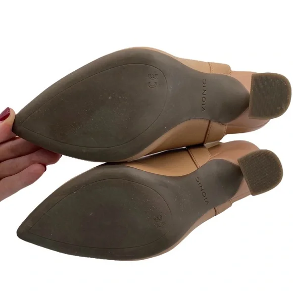 Vionic Womens Shoes Adalena Pumps Sz 6.5 Tan Leather Point Toe Cushioned Comfort - Picture 9 of 10